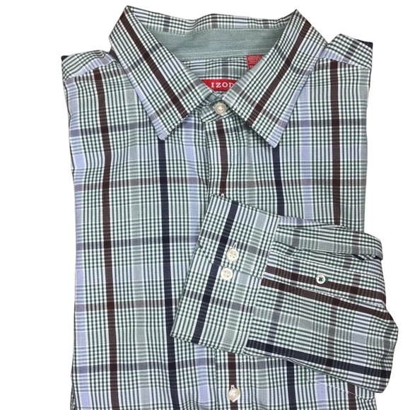 Izod Men's Plaid Slim Fit Button Down Shirt. Sz: XXL - Picture 6 of 11